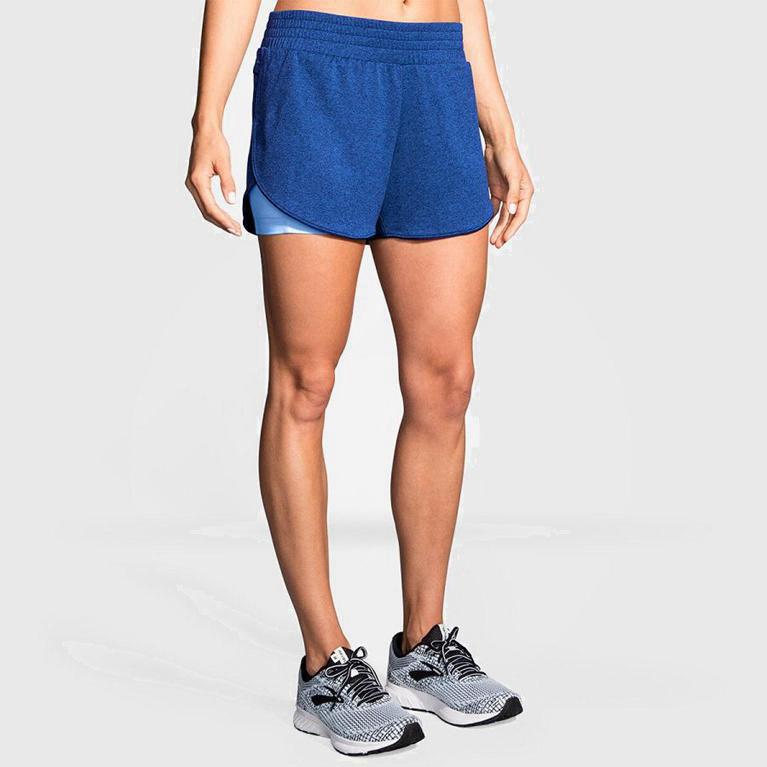 Brooks Rep 3 2-In-1 - Pantalones Cortos Mujer - Azules (DEAN-29431)